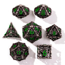 Grim Reaper Ethereal Glow Metal RPG Dice Set - 7 Pieces